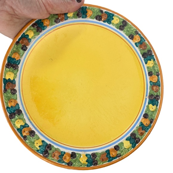 Vintage Majolica Fruit Wreath Della Robbia Italian Numbered Salad/Dessert Plate - Picture 2 of 5
